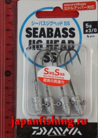 Daiwa Sea Bass Jig Head SS 5g #3/0 4шт.